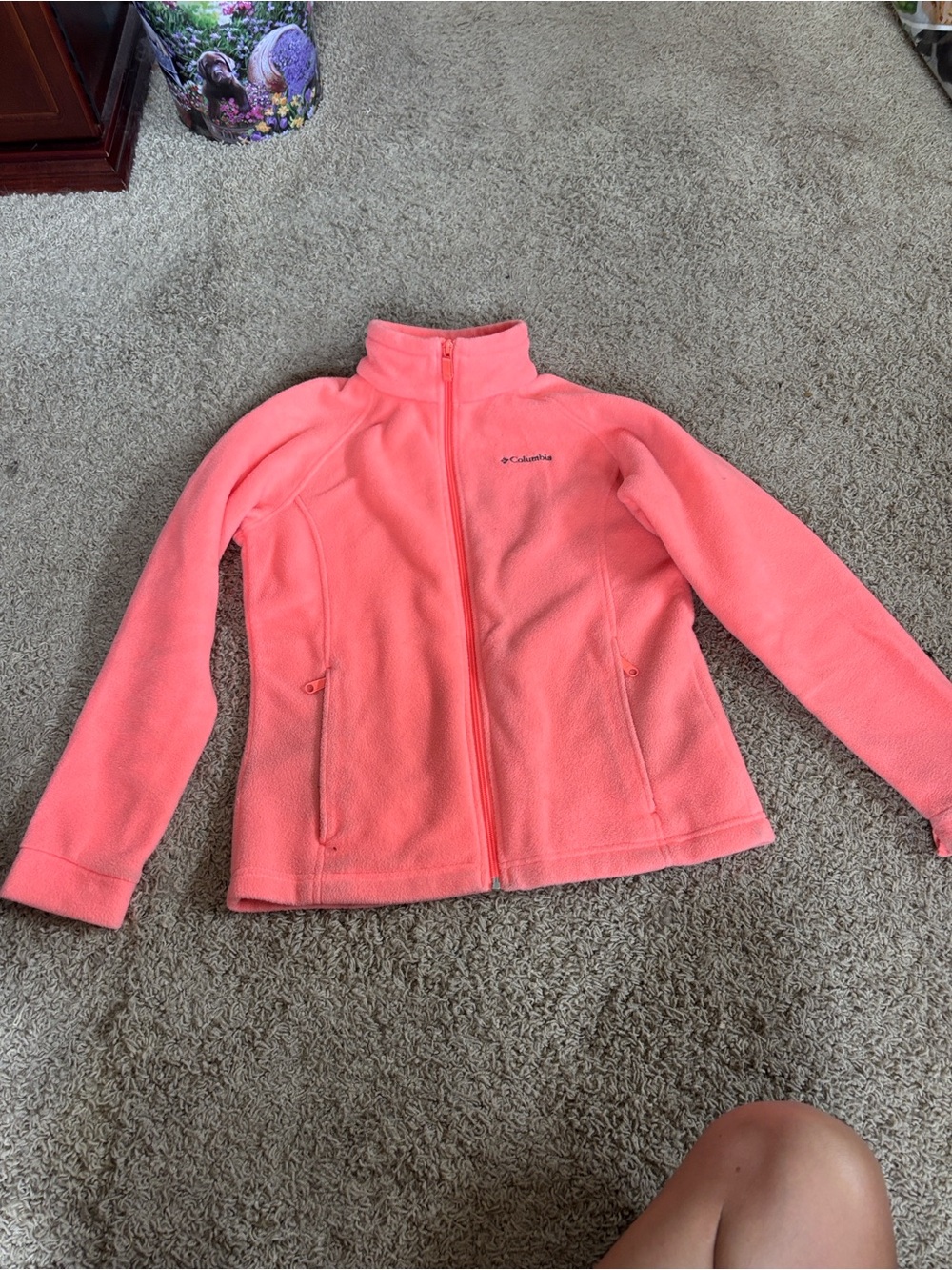 Columbia Coral Pink Zip-Up Fleece Jacket